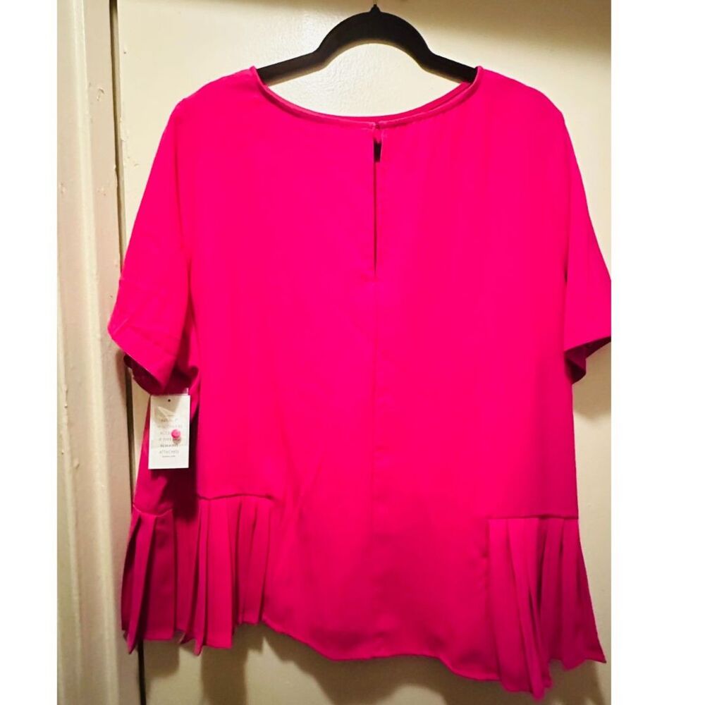 Eloquii NWT Plus Size Pink Statement Top Pleated Bottom Blouse